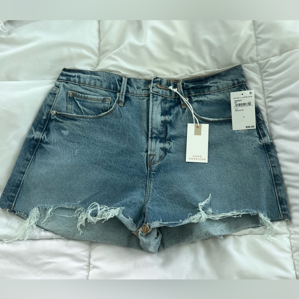 Good American Denim Shorts, Size 4, Brand New With Tags - Good 90s